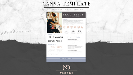 1 Page Media Kit Template - Periwinkle