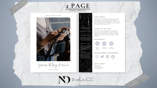 2 Page Media Kit Template - Black Bar